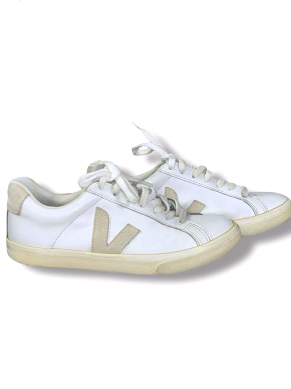 Veja Esplar Bi-Color Extra White Sable Low Top Sneakers Size 5